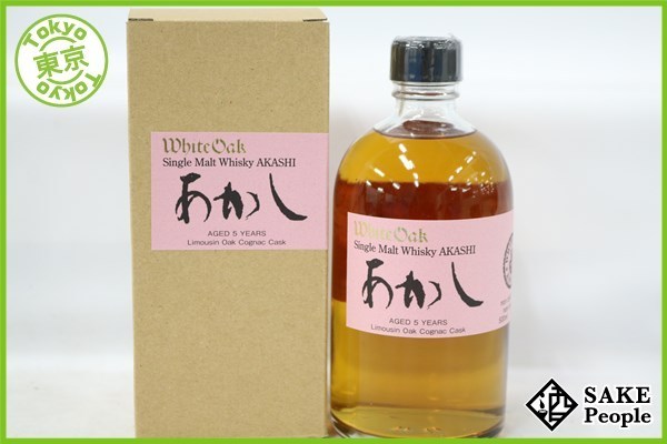 ◇注目! あかし 5年 シングルモルト ホワイトオーク リムーザン オーク コニャック カスク 500ml 箱
