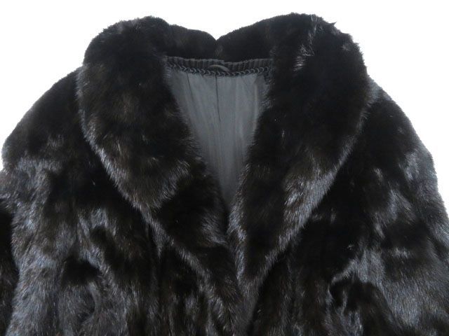 未使用品▽定価110万円 MINK メスミンク 本毛皮超ロングコート 毛質艶 
