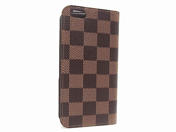 ARP09 ルイヴィトン 美品 ダミエ フォリオ iPhoneケース 1円 □極美品□ LOUIS VUITTON ルイヴィトン N61242 ダミエ フォリオ