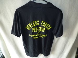 ボーリングシャツ　ポロシャツ　古着　M　メンズ　黒系　ヴィンテージ　アメリカ製