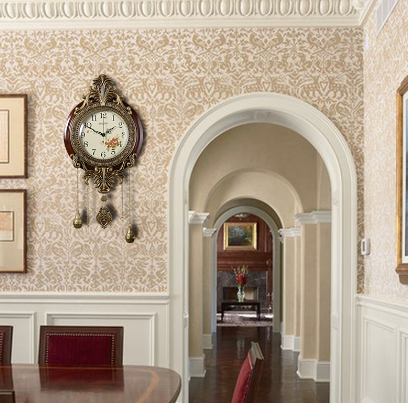 古典壁掛時計デラックスクロック レトロ 振り子時計 実木 静音リビング 限定版☆一押し♪古典壁掛時計 北欧 デラックス クロック レトロ振り子