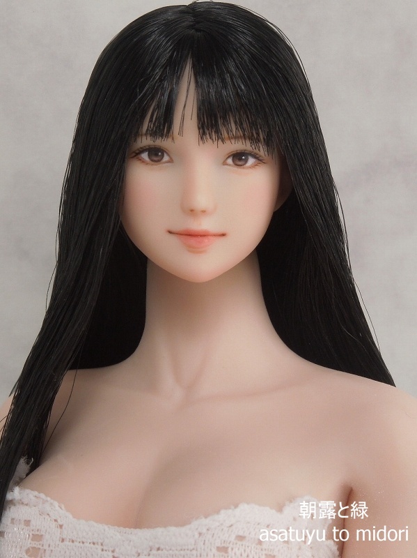 ●朝露と緑●1/6カスタムヘッド　オビツ27-01（首穴拡大済み）No.147