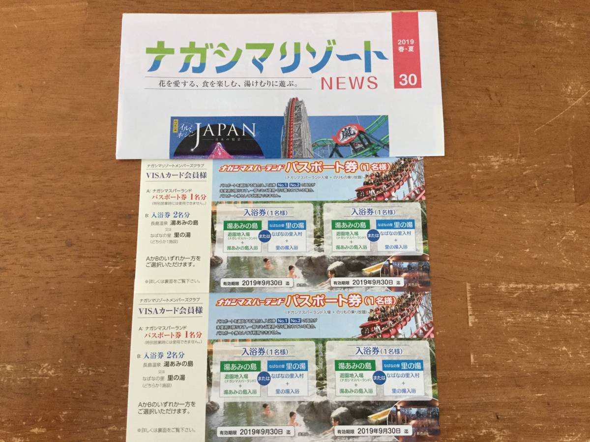 ☆ナガシマスパーランド・パスポート券 ２枚 送料込み☆
