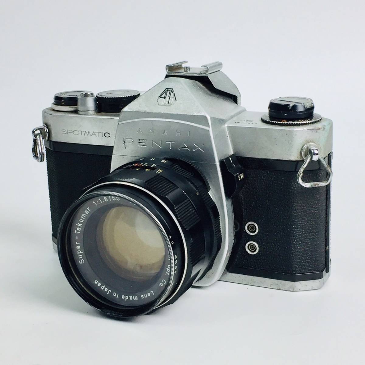 Asahi Pentax Spotmatic F Chrome 35mm Film SLR /w SMC Takumar 55mm f/1.8- JAPAN