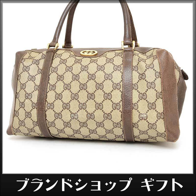 GUCCI 1円 ハンドバッグ レザー PVC×レザー PVC 1円 GUCCI オールド 