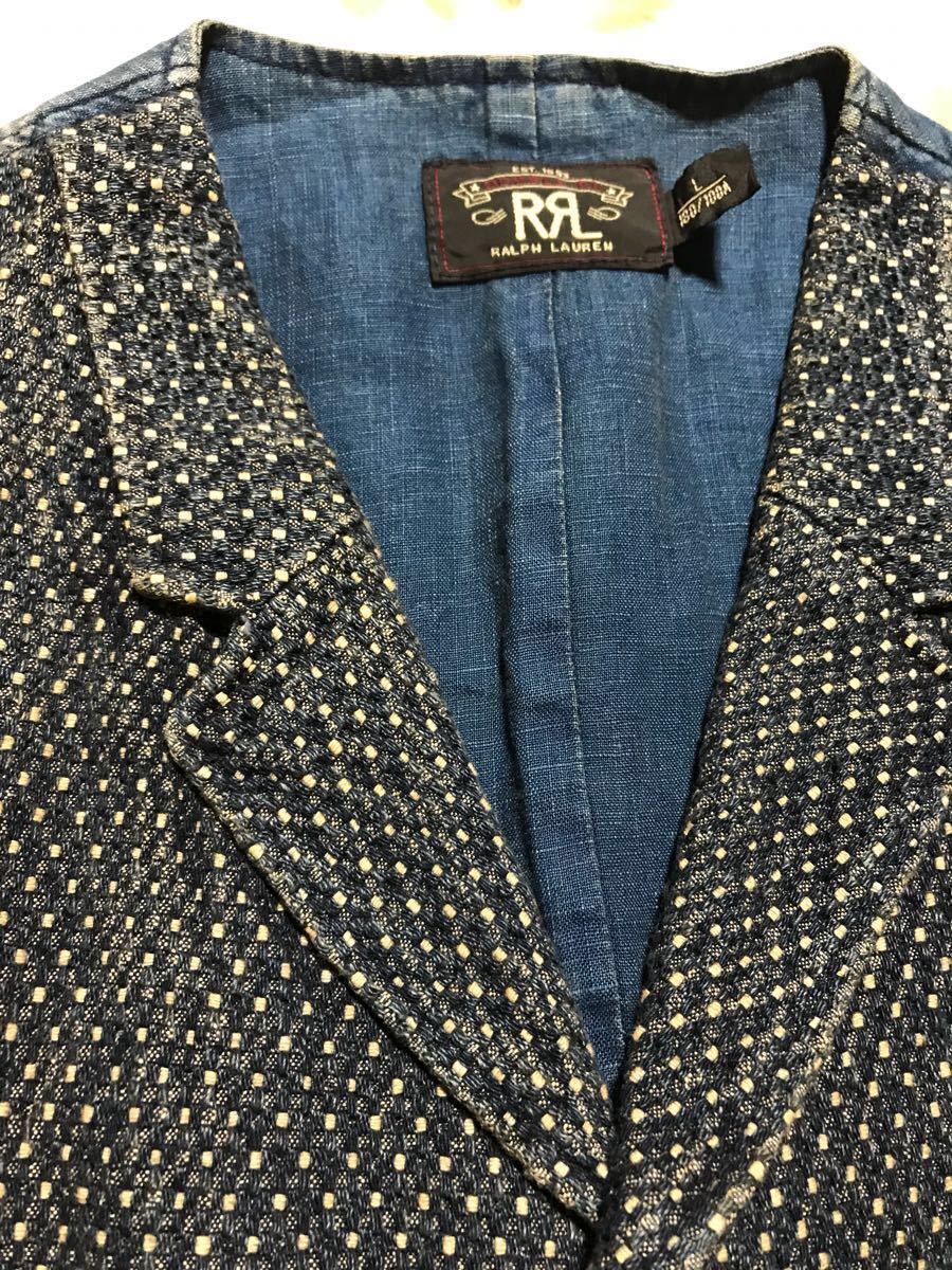RRL Indigo Cotton Dobby Vest サイズL ジョニーデップ着用 ダブル 