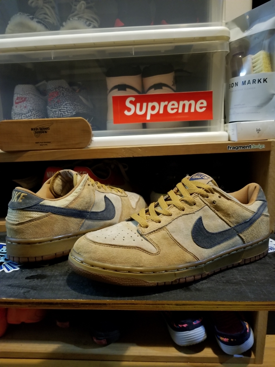 美品 メイアタック限定 NIKE DUNK LOW PRO 304714-741 VEGAS GOLD/MIDNIGHT NAVY-MAPLE ナイキ ダンク ロー プロ ベガスゴールド