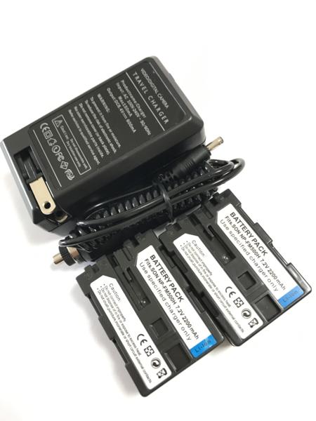 新品　SONY NP-FM500H 互換用バッテリーｘ２個+充電器　DSLR-A700/α300/α200_2