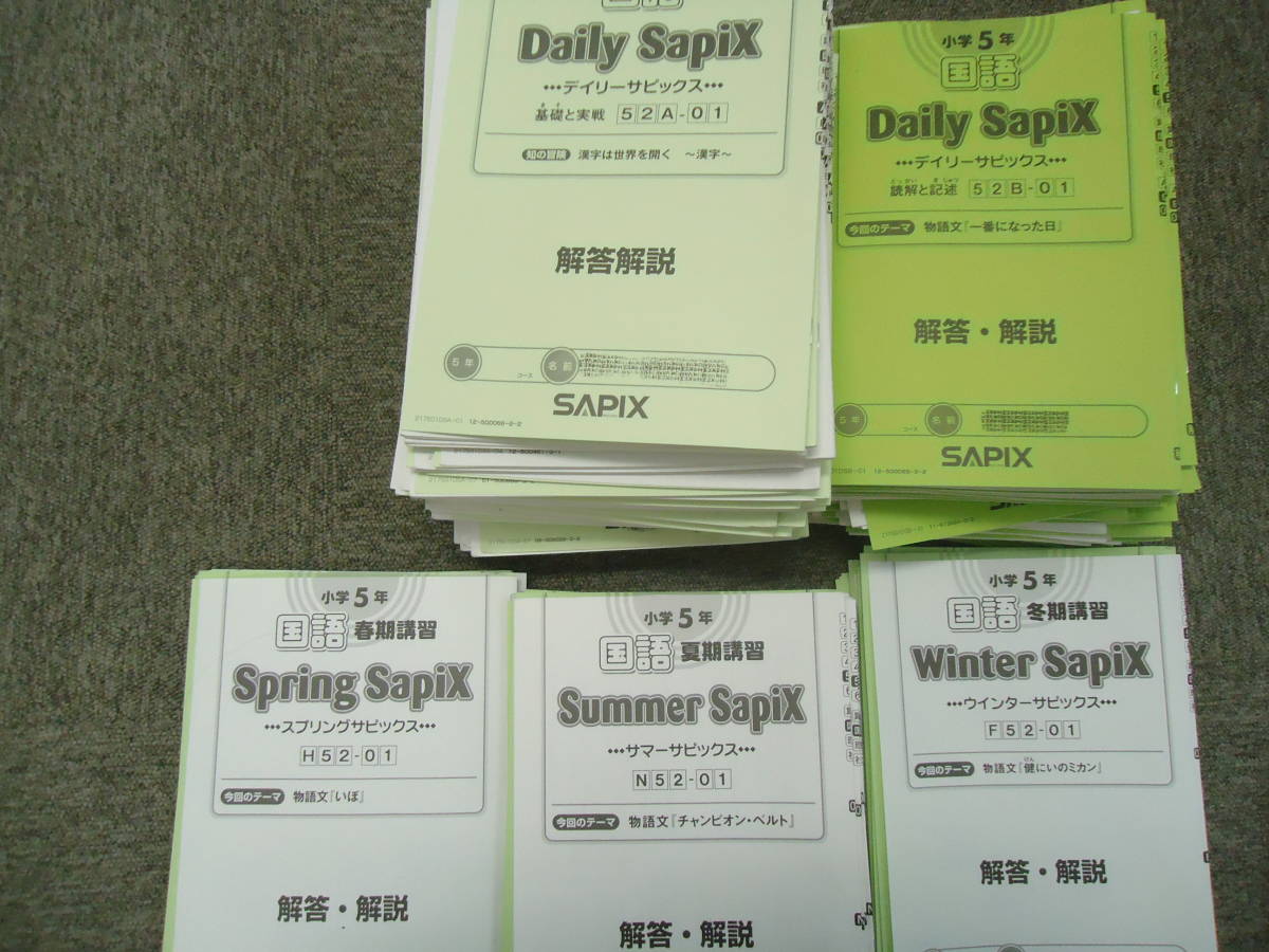 サピックス SAPIX 小学5年 国語 デイリー春期夏期冬期フルセッ2016年