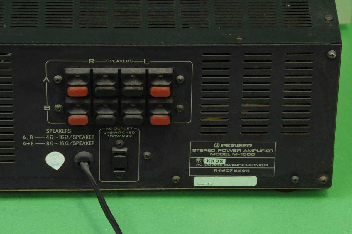 ◇ジャンク PIONEERバイオニア パワーアンプ M-1500 Yahoo