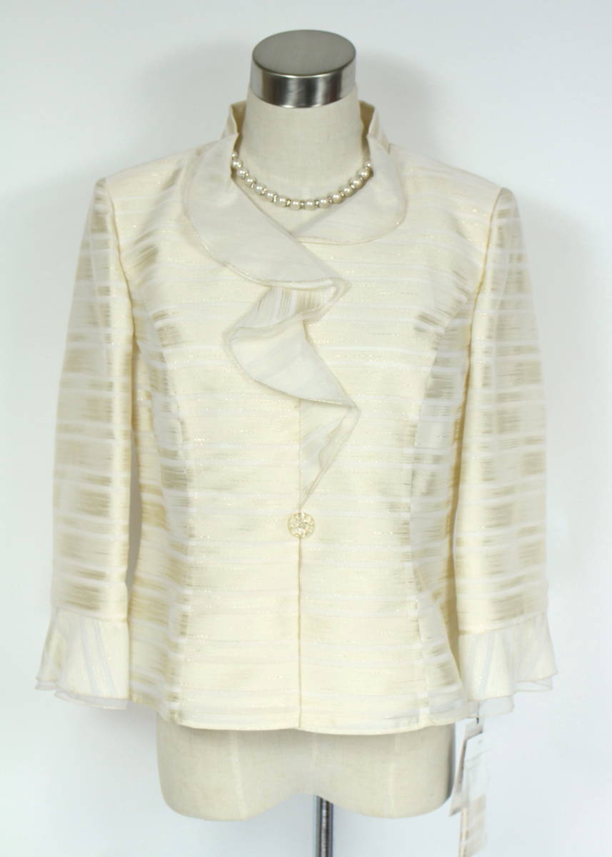 新品13号 ドルチェ カラーフォーマル ジャケット 結婚式 クリーム金  