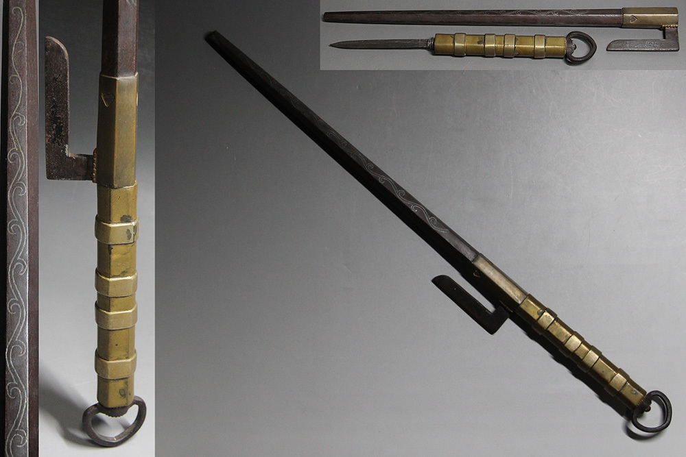  ① 古い 十手 全長 約47cm 仕込み十手 からくり / 象嵌 古鉄製 武具(武具)｜売買されたオークション情報、yahooの商品情報をアーカイブ公開 - オークファン その他