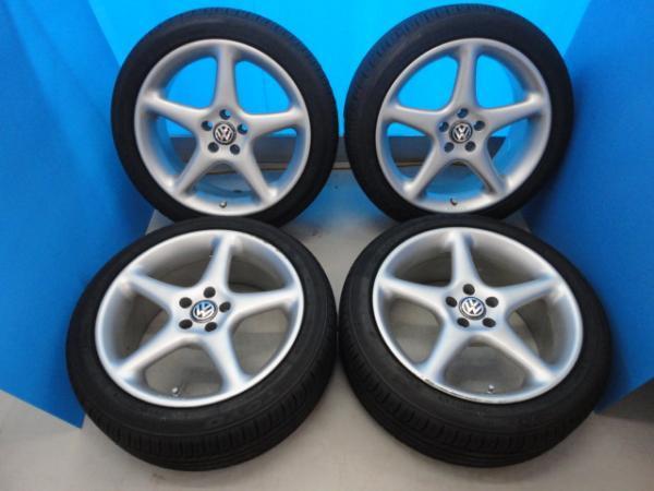 ★新品タイヤ付き！215/45R17 中古 フォルクスワーゲン 純正ホイール 7.5J+35 5穴 PCD114.3