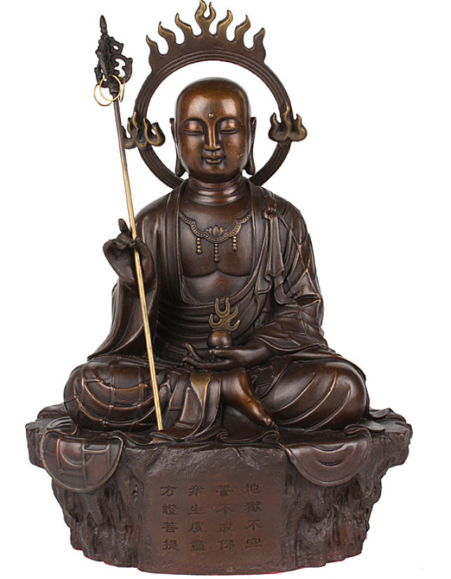 美術品・アンティーク・コレクション 地蔵王菩薩像 銅仏像 工芸品置物