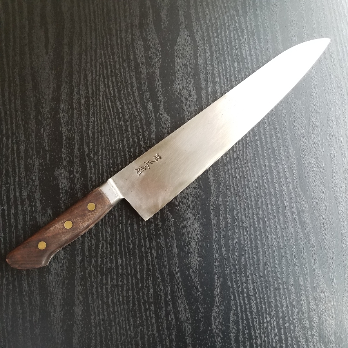 最上 正本総本店 ツバ付 牛刀 洋包丁 300mm 炭素鋼 紫檀 箱付 未