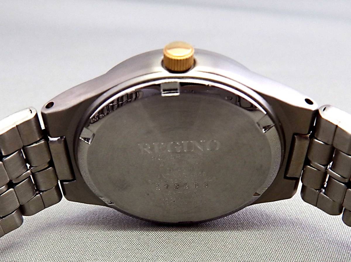 EU-9771■CITIZEN シチズン REGUNO メンズ腕時計 E101 3針カレンダ－ ソーラー 中古