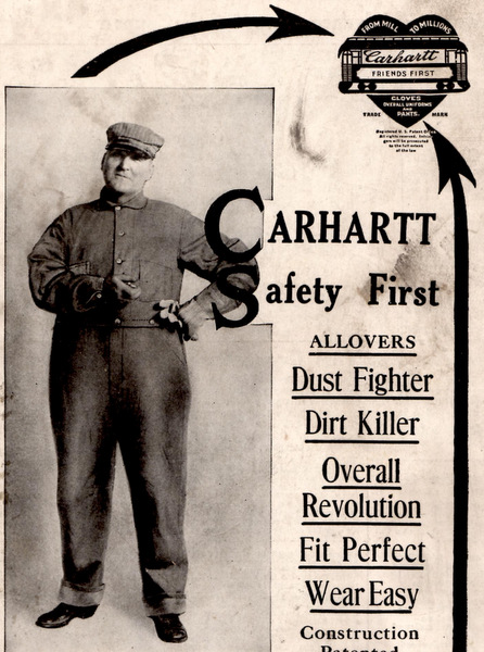 1916年 Carhartt カーハート ビンテージカバーオールの広告実物 10年代
