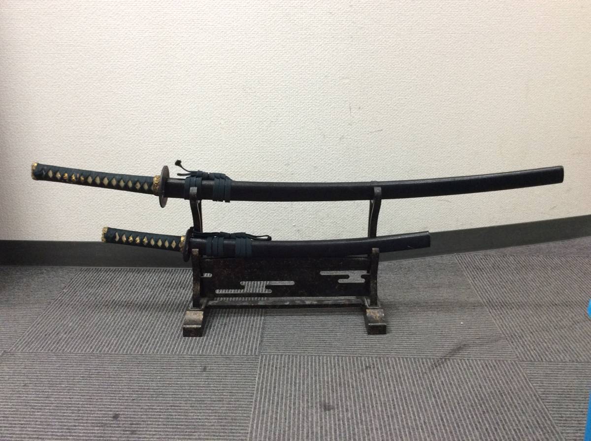模造刀 脇差 : 忍者刀 | 黒鞘 ツヤなし 舞踊刀 全長98cm 日本刀 -
