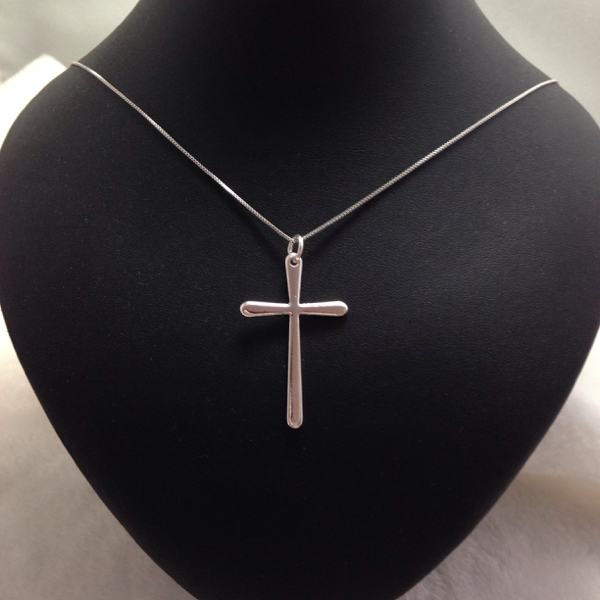 訳あり！新品 シルバーフィルド925のシンプルなクロスのペンダント刻印有_2
