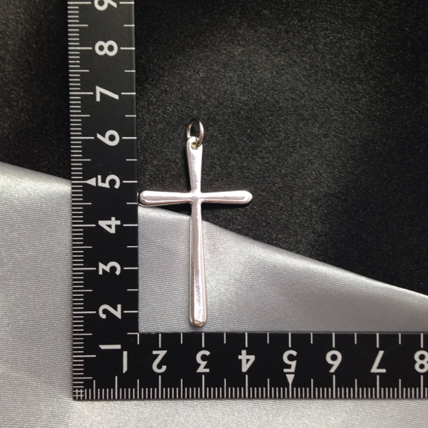 訳あり！新品 シルバーフィルド925のシンプルなクロスのペンダント刻印有_3