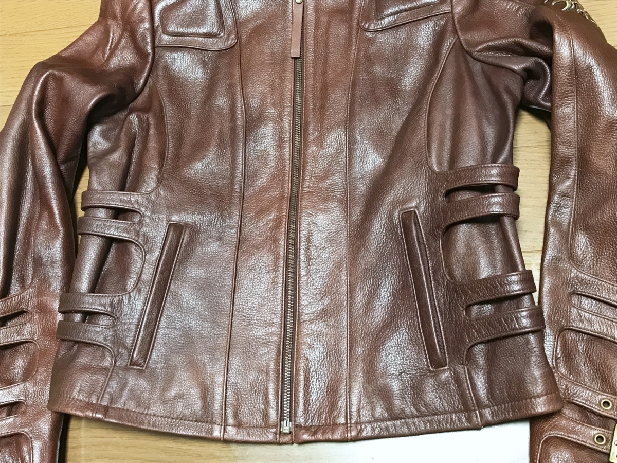 最終値下げお買得□ハーレーダビッドソン 本革 ライダース 刺繍 レザー 