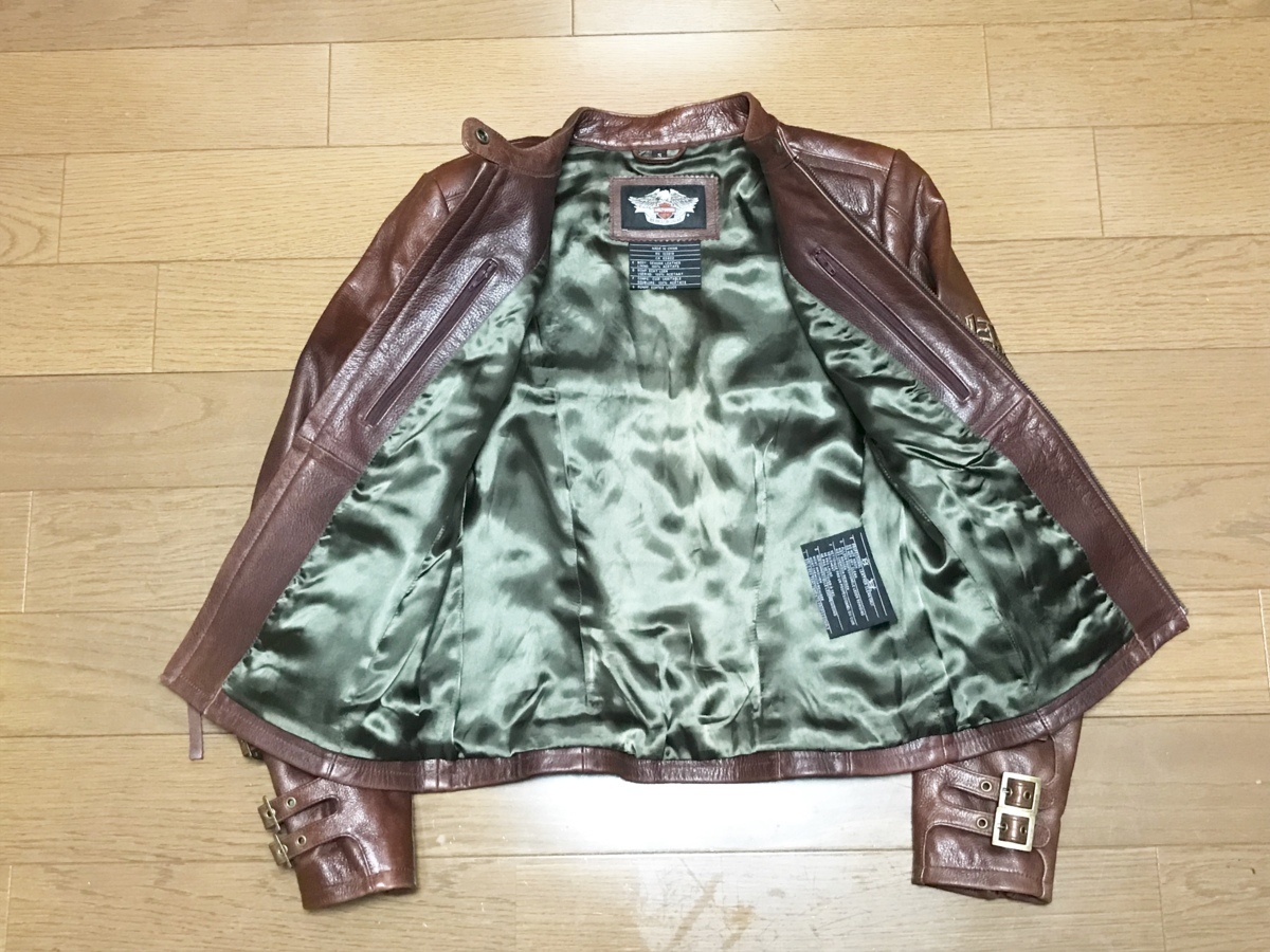 最終値下げお買得□ハーレーダビッドソン 本革 ライダース 刺繍 レザー 