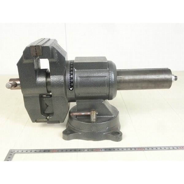 PL596s■中古 マルチベンチバイス 万力 回転ベース 鋳鉄 口幅125mm 最大開口125mm 目盛付 固定作業 多用途 販売価格￥23436