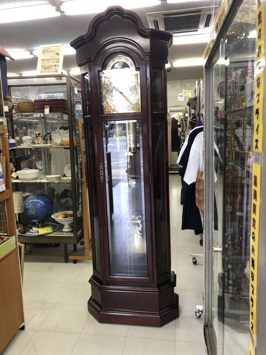 ドイツ製フランツヘルムレ振り子時計アンティークビンテージ可動品　電池式 美品ドイツ フランツ ヘルムレ社 ホールクロック 柱時計 横浜発 ドイツ