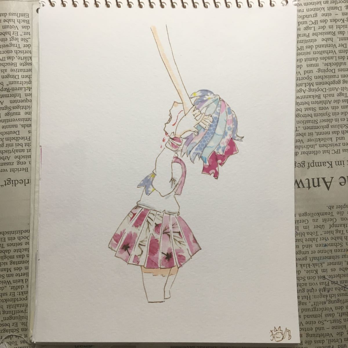 オリジナル手描き原画イラスト もう やめて 手描きイラスト 売買されたオークション情報 Yahooの商品情報をアーカイブ公開 オークファン Aucfan Com
