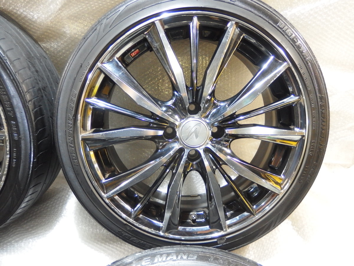 限定先行予約販売 WedsレオニスＶＸ17インチアルミホイール+ダメタイヤ付き4本 205/45R17 17x7j+45 4H-100　コンパクトカー