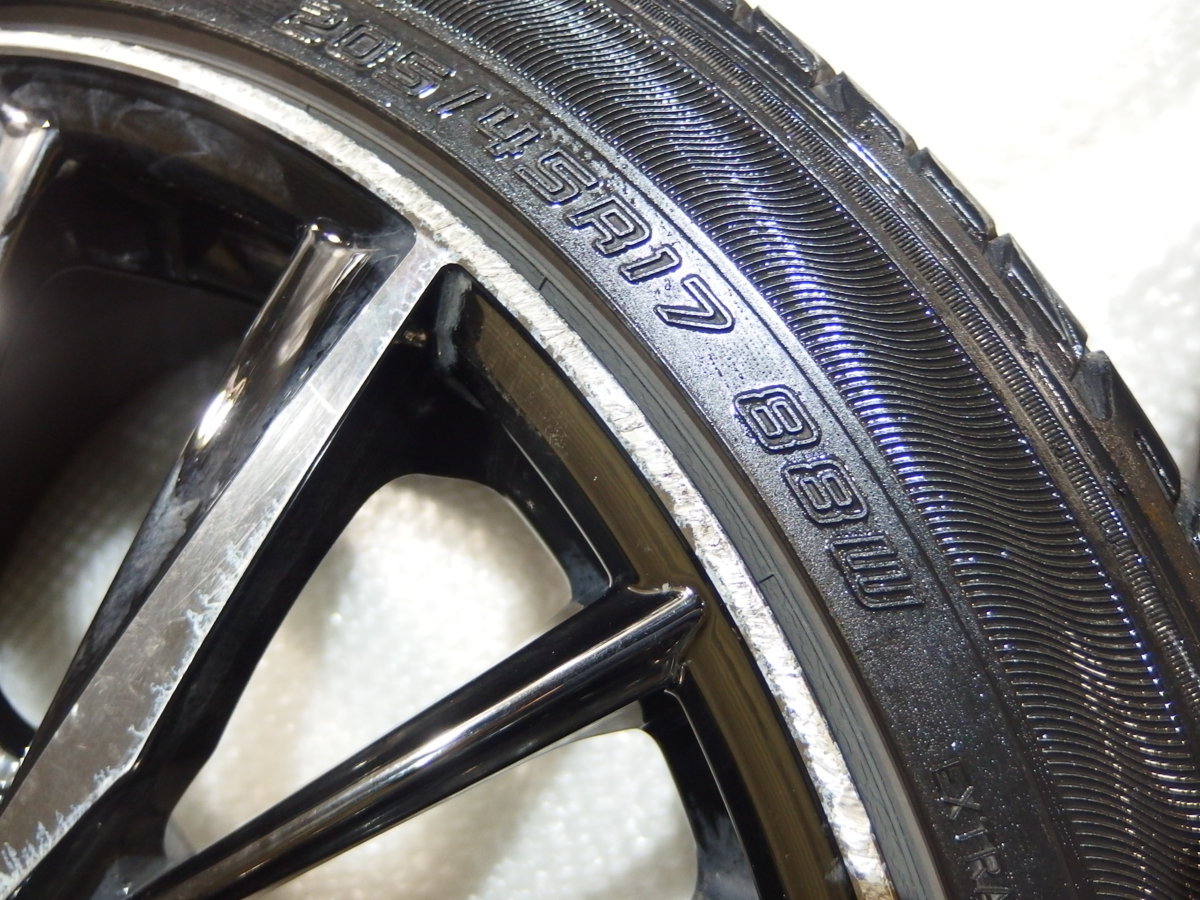 限定先行予約販売 WedsレオニスＶＸ17インチアルミホイール+ダメタイヤ付き4本 205/45R17 17x7j+45 4H-100　コンパクトカー