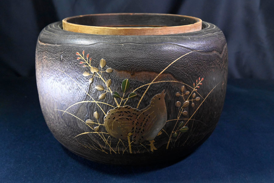  HL251 古美術 刳り貫き 総無垢 蒔絵 火鉢 手あぶり 囲炉裏 オブジェ インテリア(木工、竹工芸)｜売買されたオークション情報、yahooの商品情報をアーカイブ公開 - オークファン 木工、竹工芸