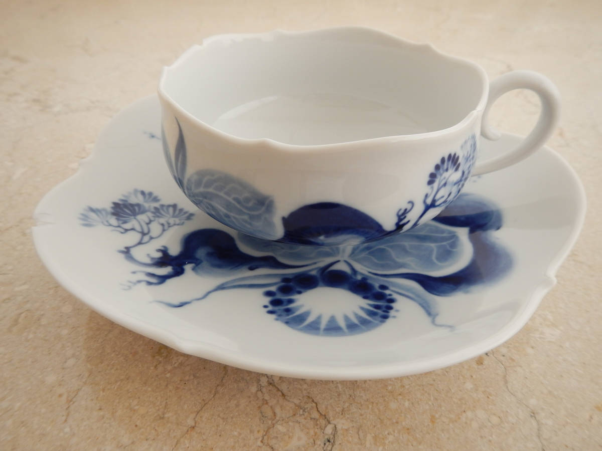 MEISSEN マイセン ブルーオーキッド ティーカップ＆ソーサー 1級品