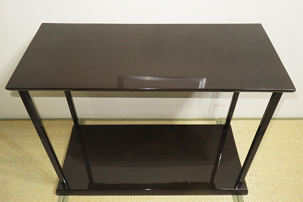 ◇ 茶道具 棚 真台子 【利休形 ◇ 蝋色塗真台子 】 時代箱 京間用