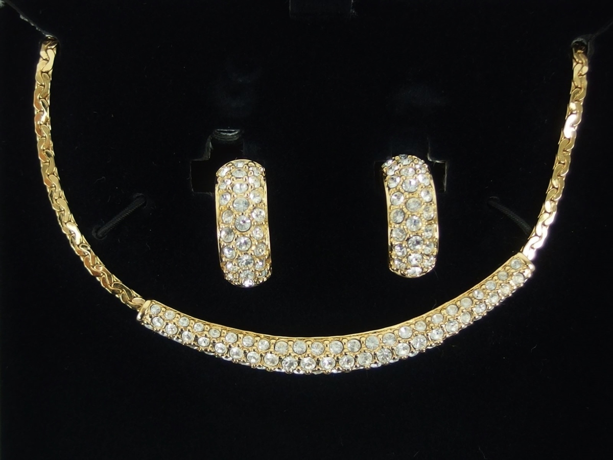 □SWAROVSKI スワロフスキー ネックレス イヤリング セット ゴールド 