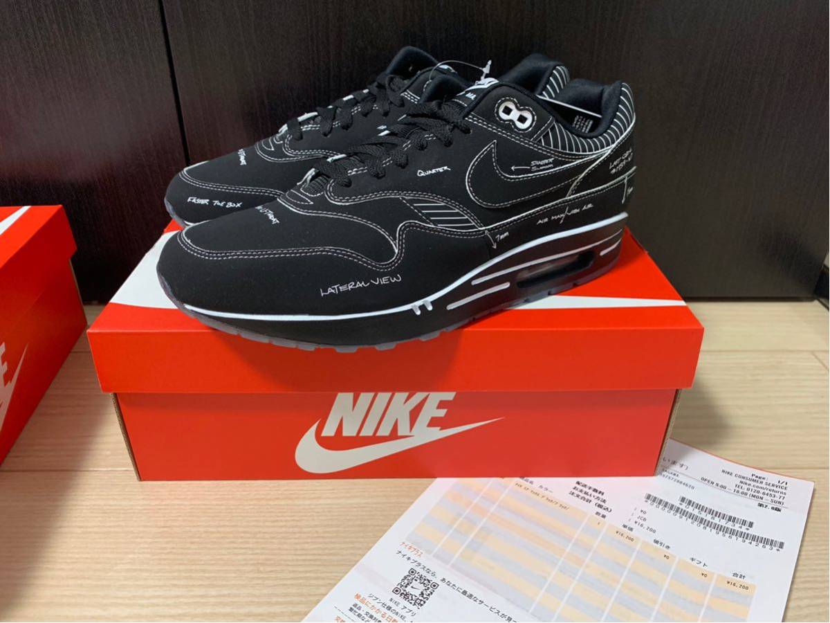 【30cm・国内正規】 AIR MAX 1 SKETCH TO SHELF 黒 US12【SNKRS購入・納品書原本付き・即発送可】CJ4286-001 SCHEMATIC TINKER