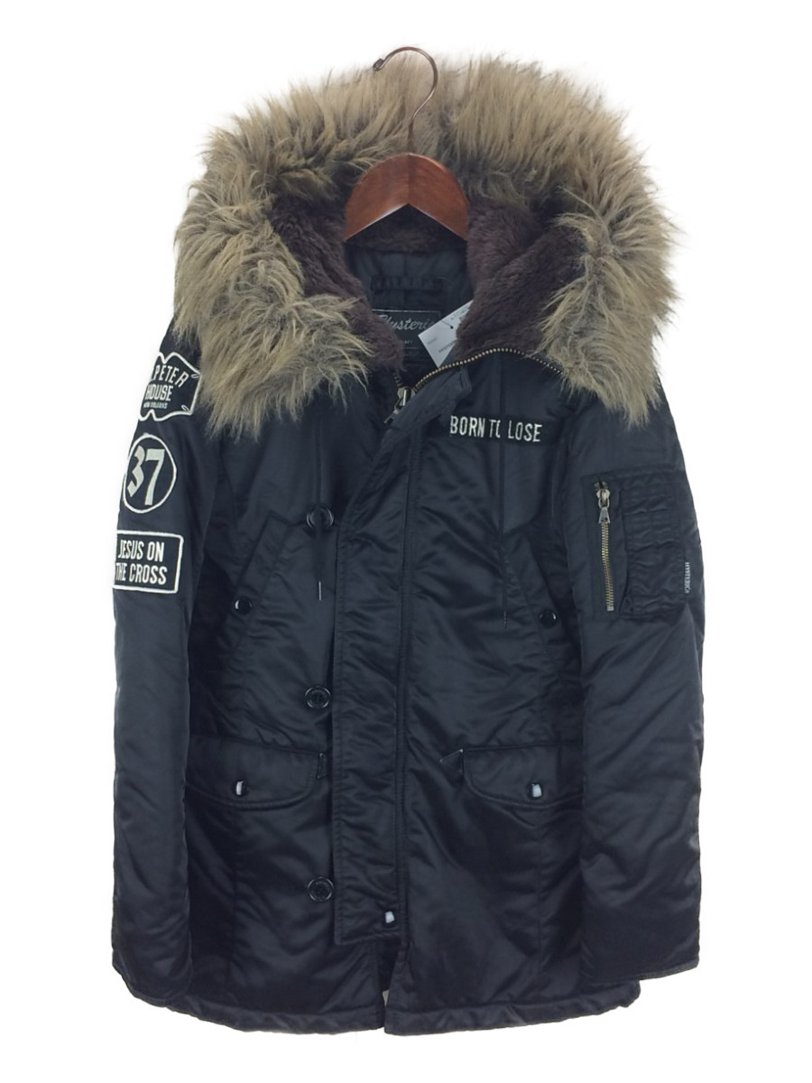HYSTERIC GLAMOUR◆PRIMALOFT N3-B/モッズコート/FREE/ナイロン/BLK/2AC-8420