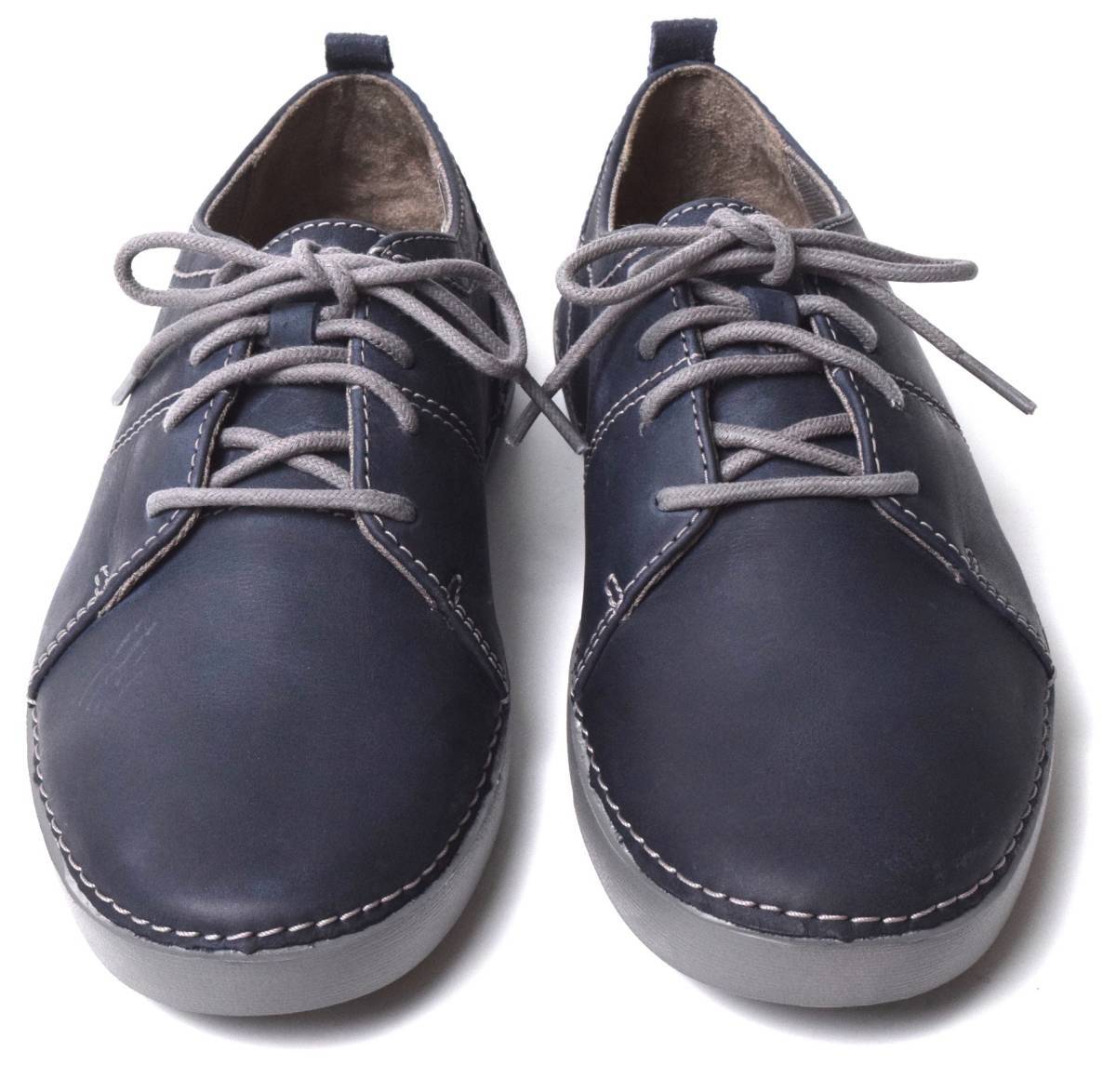 新品 Clarks クラークス レザーシューズ 6.5 (24.5) ネイビー スニーカー メンズ 