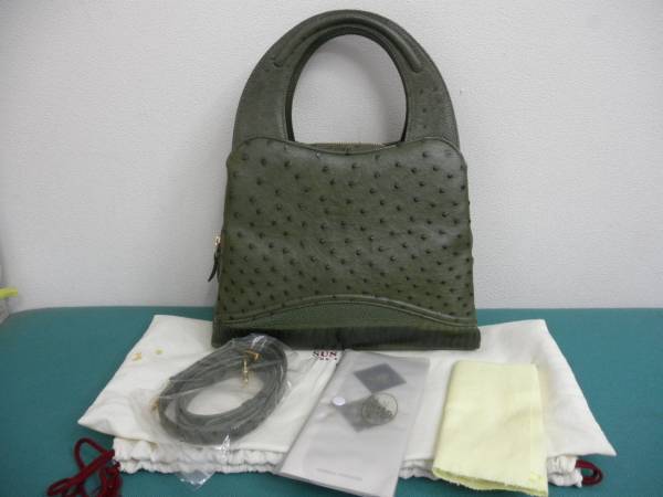 美品 希少 JRA オーストリッチ レザー 2way ショルダーバッグ