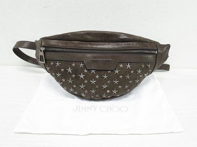 即決】JIMMY CHOO ジミーチュウ スター スタッズ レザー ウエスト 