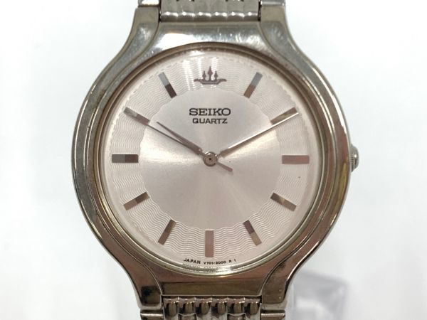 E122-K3-133 SEIKO セイコー V701-1T50 QUARTZ シルバー 腕時計 