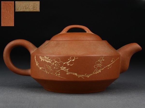 朱泥 急須 中国宜興 煎茶道具 唐物 紫砂 紫泥 中国美術 中国古玩