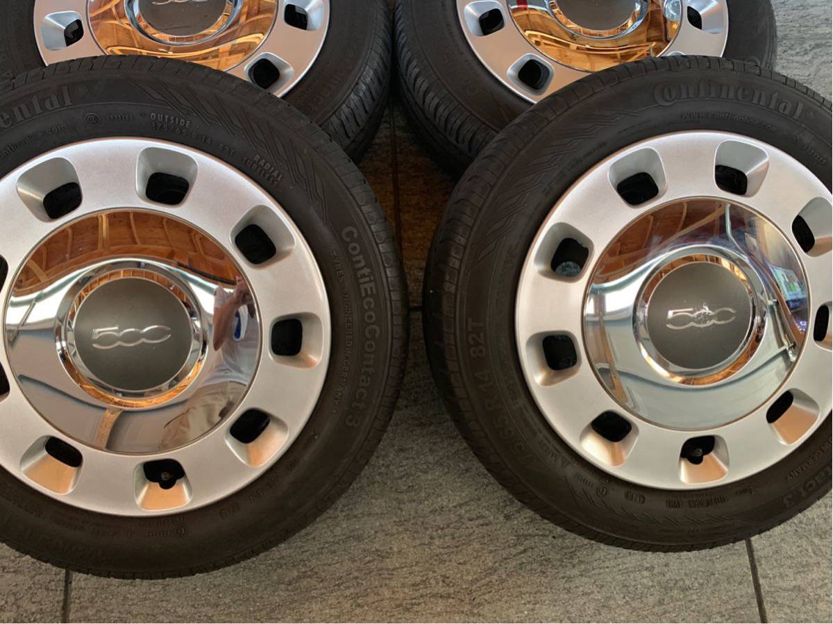 フィアット純正スチールホイール・純正ホイールカバーセット 純正 フィアット 500 FIAT スチールホイール、タイヤ、ホイールカバー