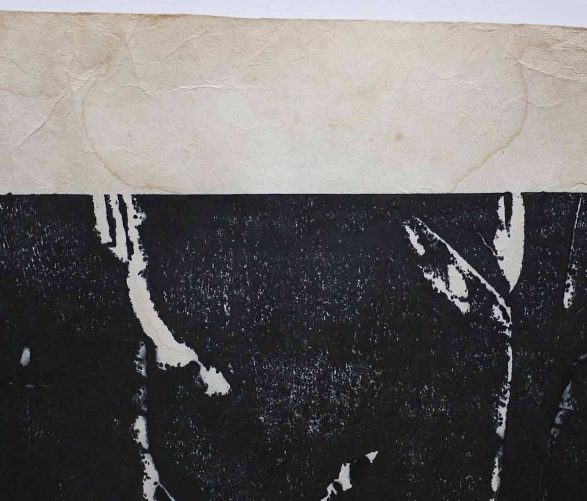 □長谷川富三郎(無弟) 特大木版画 『庫』 直筆署名入り ○板画 民藝 □長谷川富三郎(無弟) 特大木版画 『庫』 直筆署名入り ○板画 民藝