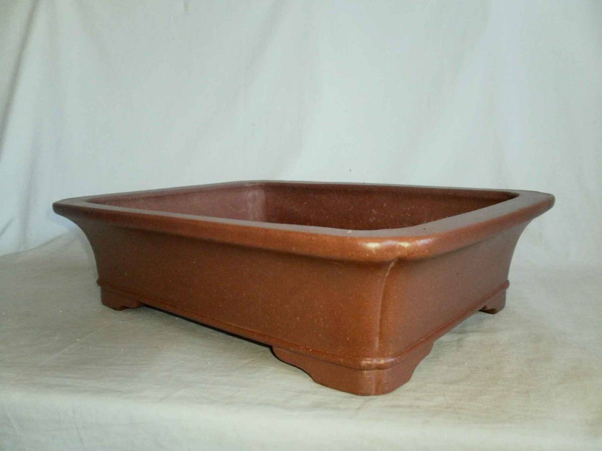 ○「佳山」外縁縁付撫角隅入下帯段足長方鉢15号(46Cm)○ 華彩｝ 立華堂