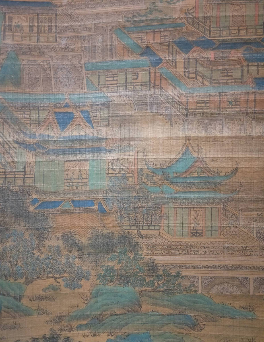 中国古美術 明時代の絵 仇英作 掛け軸 鳥図 骨董品 BD061A12-4 仇英