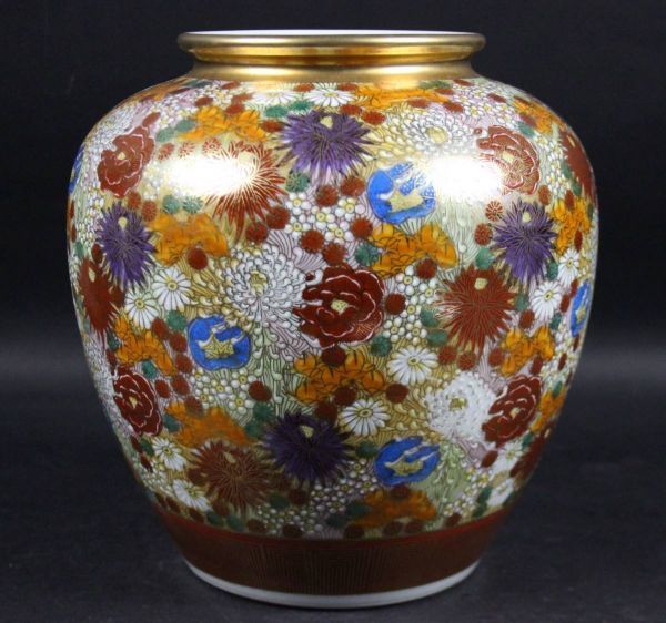 九谷焼 金襴彩色花尽文花器 壷 花瓶 時代古玩 [Owy1T] 2026年最新Yahoo!オークション 九谷焼 -九谷焼花瓶の中古品・新品・未使用品一覧 古九谷風五彩手龍壺＜花瓶 人気 メルカリ