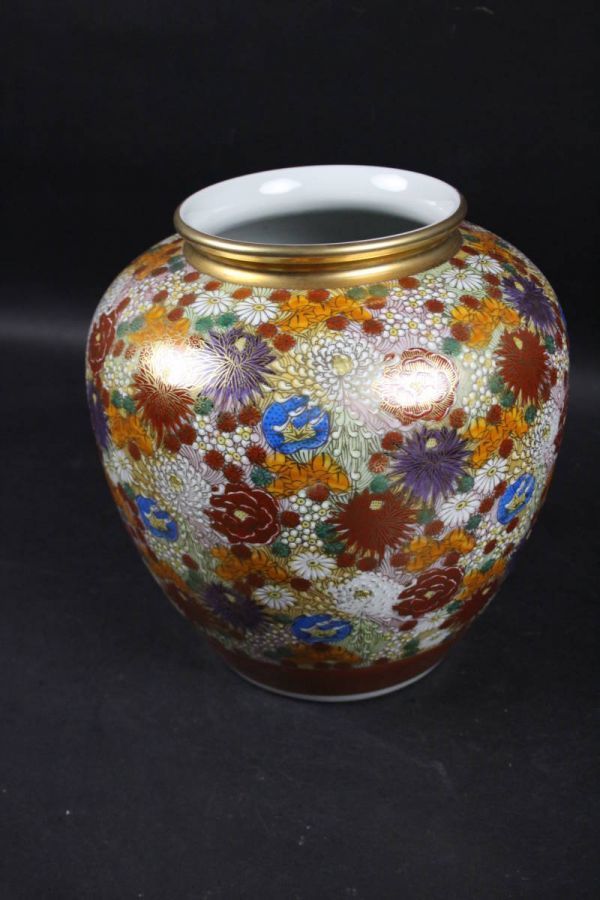 九谷焼 金襴彩色花尽文花器 壷 花瓶 時代古玩 [Owy1T] 2026年最新Yahoo!オークション 九谷焼 -九谷焼花瓶の中古品・新品・未使用品一覧 古九谷風五彩手龍壺＜花瓶 人気 メルカリ