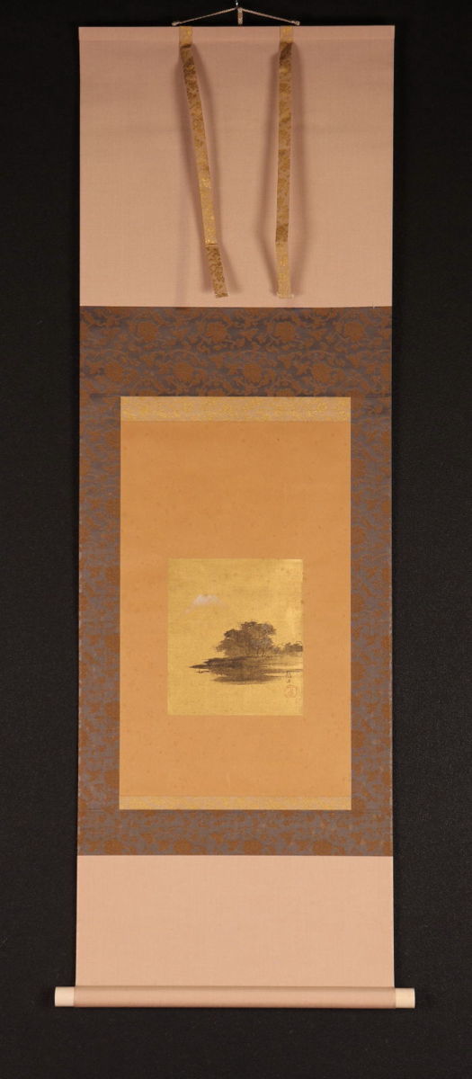 堀太郎　油彩画 港の風景 金色フレーム 堀太郎 油彩画 港の風景 金色フレーム