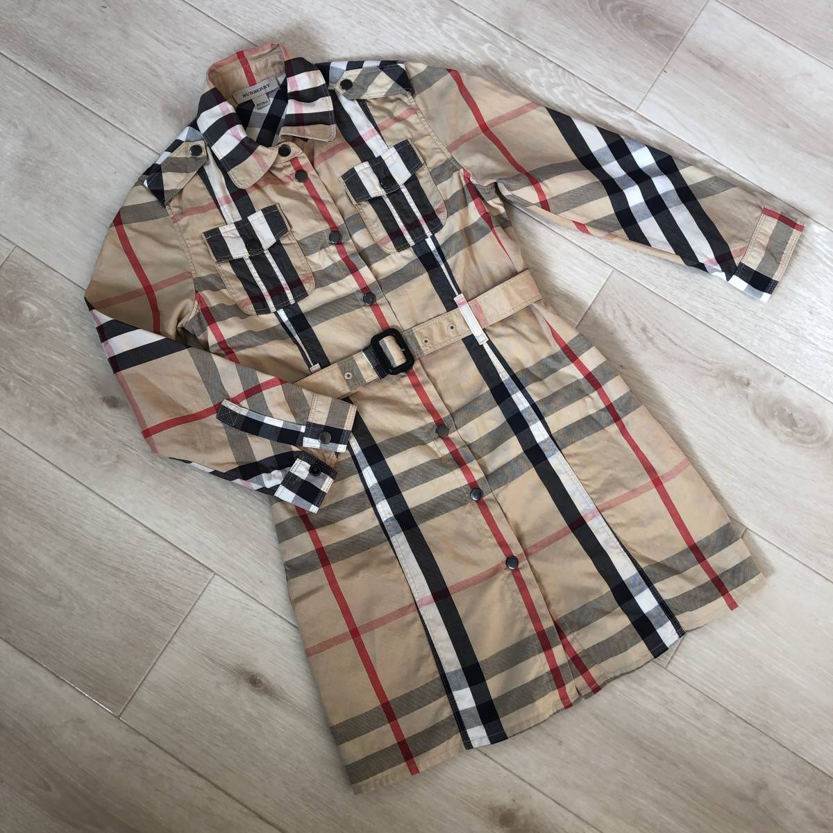 バーバリー/BURBERRY 120cm-130㎝ 長袖ワンピース/シャツワンピ 茶系